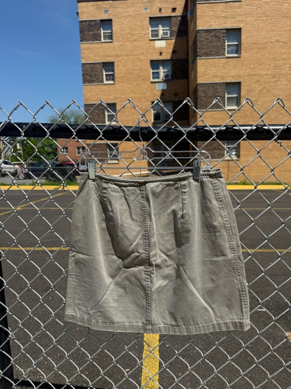 Casual Light Olive Mini Skirt